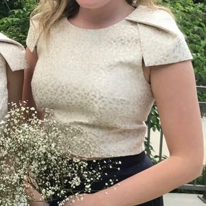 Belle Badgley Mischka - Cap sleeve crop top - size 8